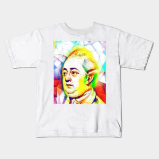 Edward Gibbon Colourful Portrait | Edward Gibbon Artwork 11 Kids T-Shirt